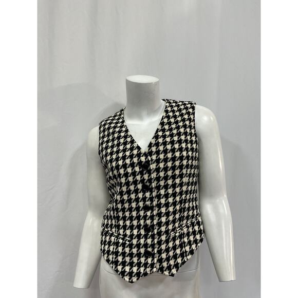 Gucci '2019' Black Houndstooth Wool Vest - Size 4 - Picture 2 of 5